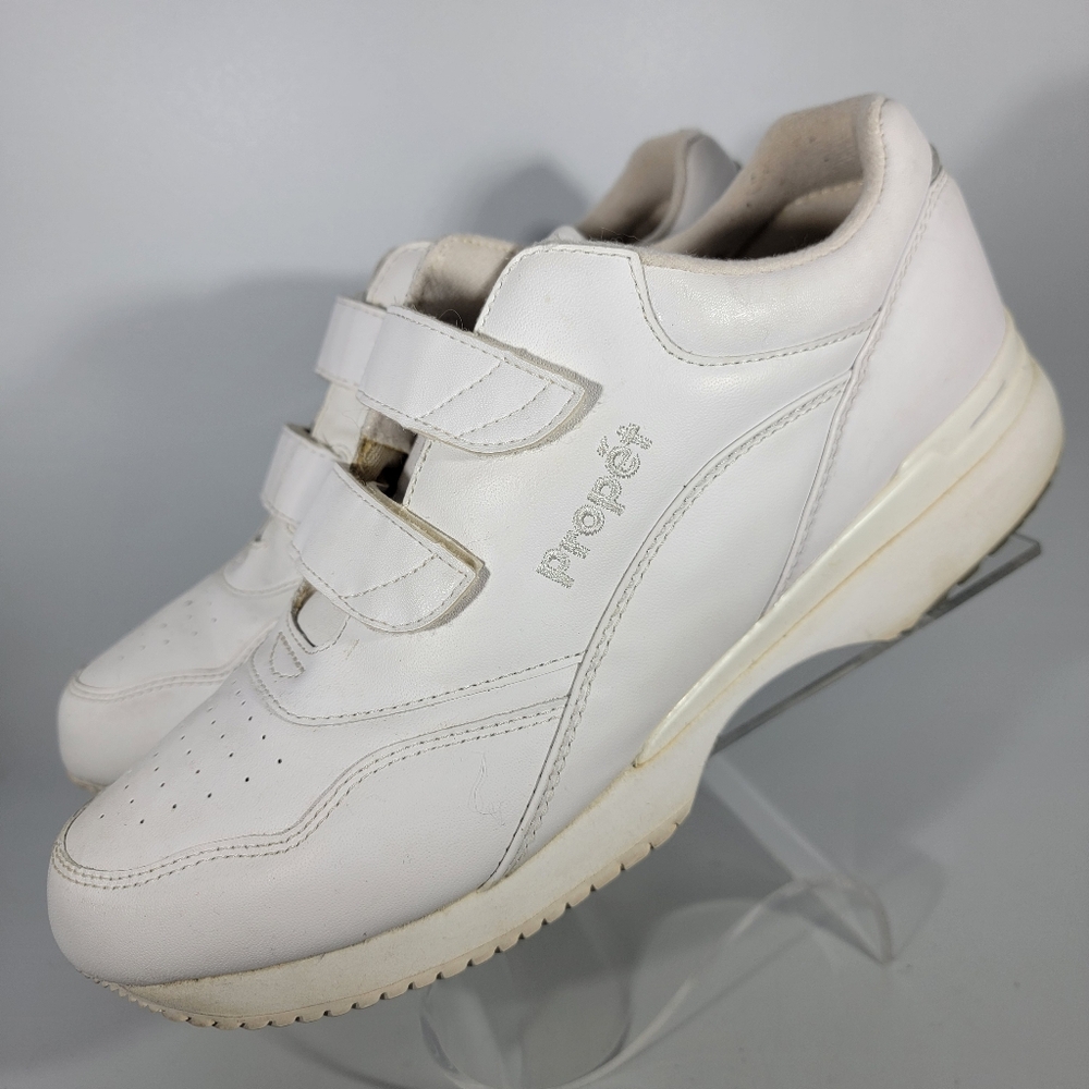Propet Women's Tour Walker Strap Shoe Leather White 8.5 M Removable Footbed